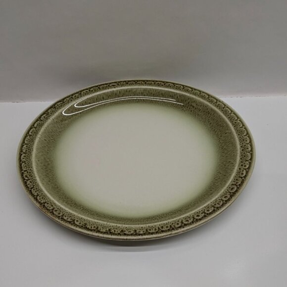 Syracuse China Cinnamon 12" Oval Dinner Plate Green Beige Vintage USA - Picture 1 of 8
